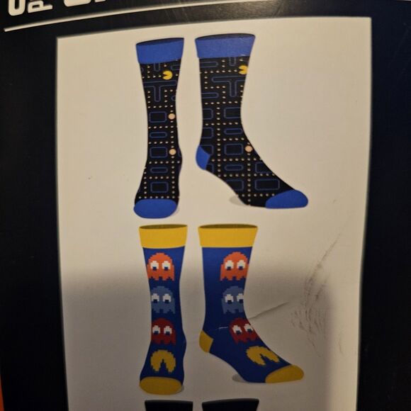 Pac-Man Men’s Crew Socks 6 Pair: Size Men Size 8-12 NEW - Picture 5 of 7